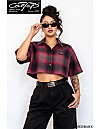 2000 S/S Girls Crop Tops : RED-BLACK